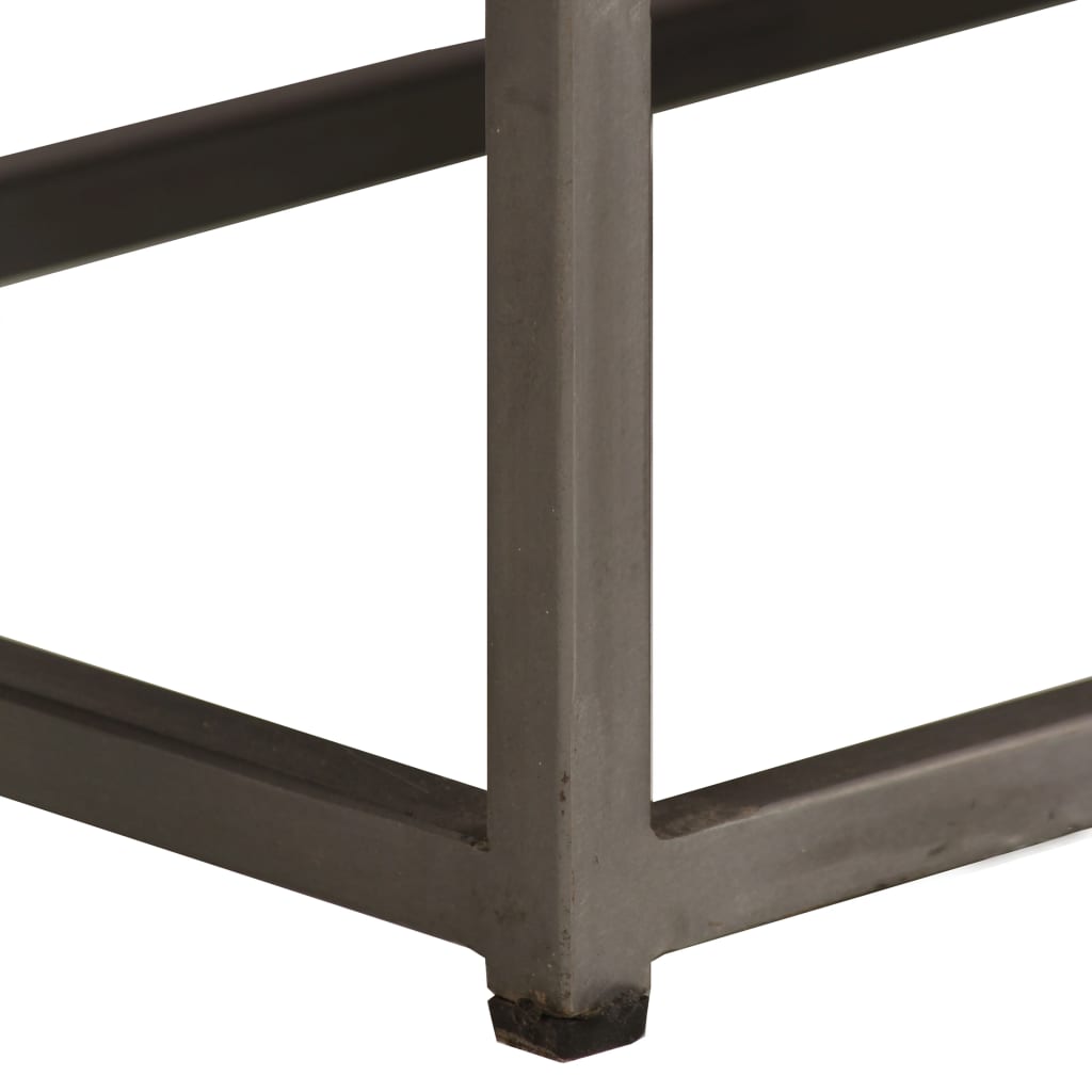 TV-bänk återvunnen teak och stål 120x30x40 cm