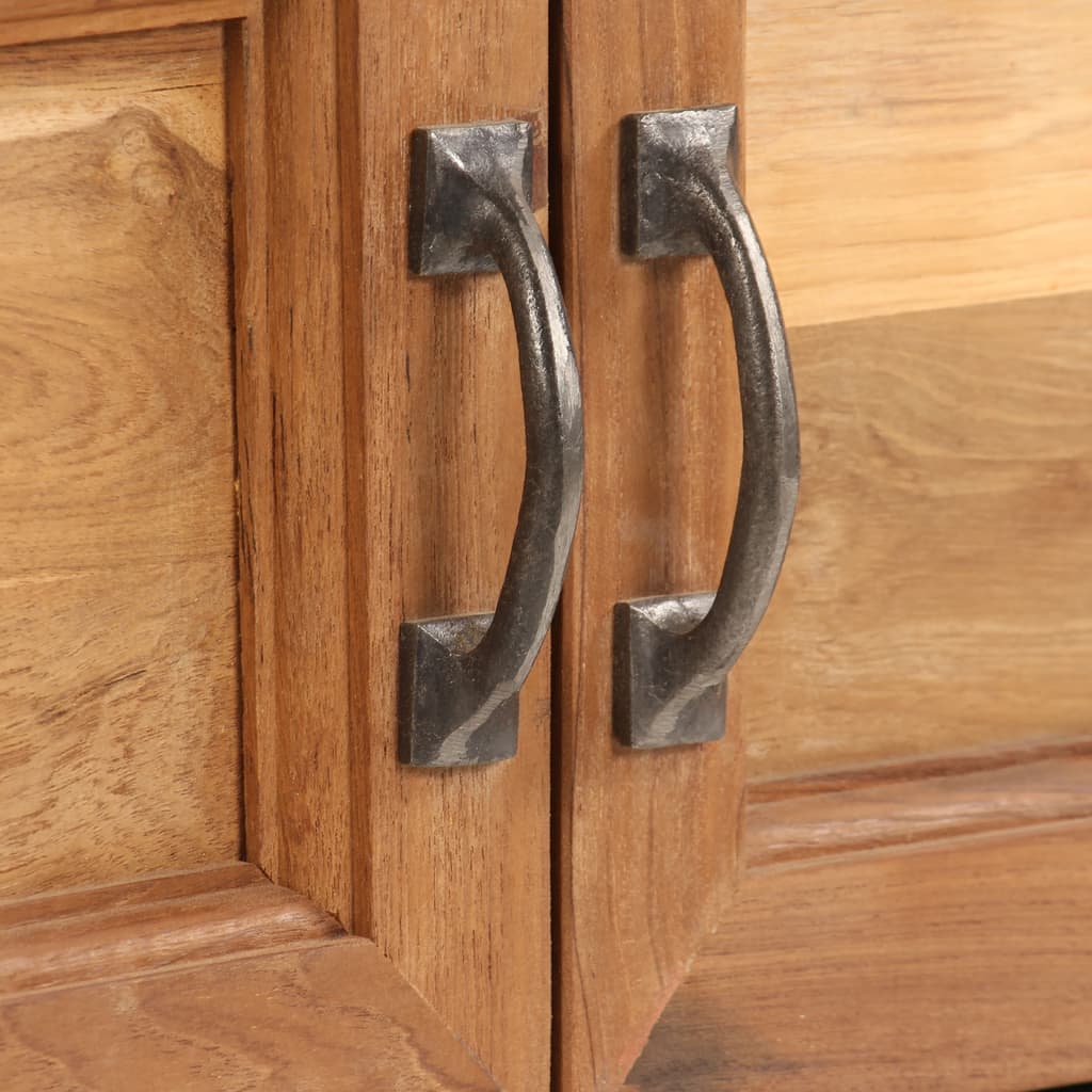 TV-bänk återvunnen teak och stål 120x30x40 cm