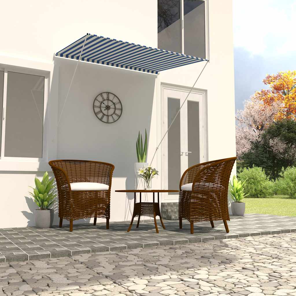 Markis 150x150 cm blå och vit