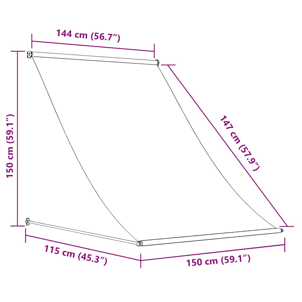 Markis 150x150 cm antracit