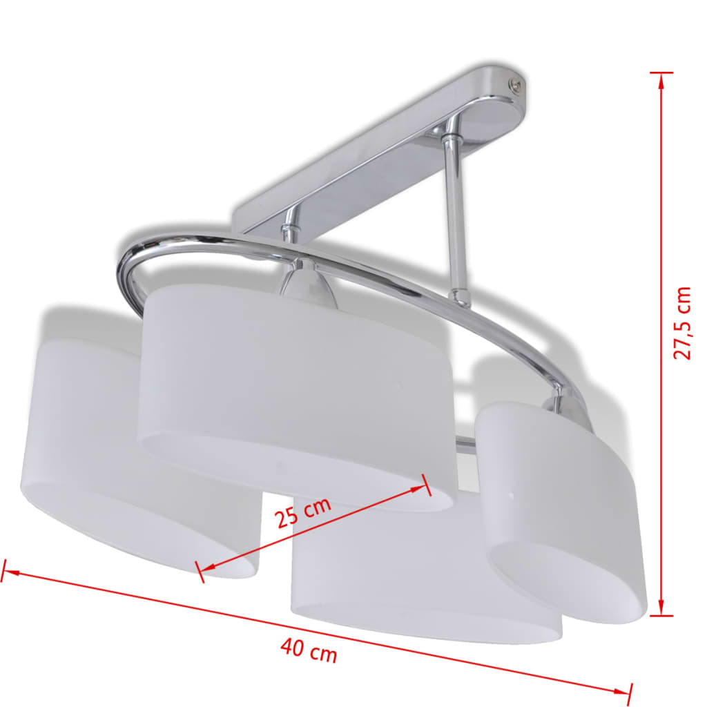 Taklampa krom med fyra ljuskällor