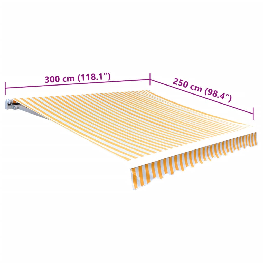 Markisduk solros 3 x 2,5 m gul & vit (utan ram)