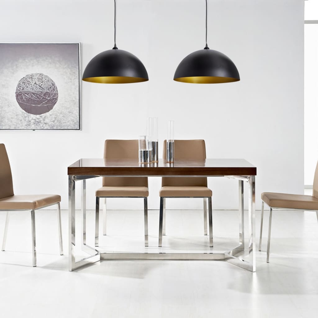 Taklampa 2 st höjdjusterbar halvrund svart