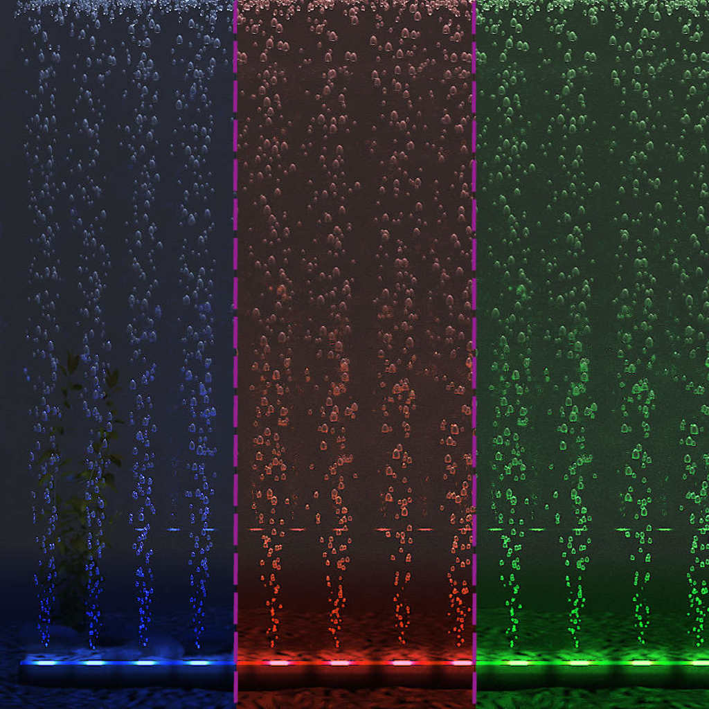 Akvarielampa med RGB LED och bubblor 56,5 cm