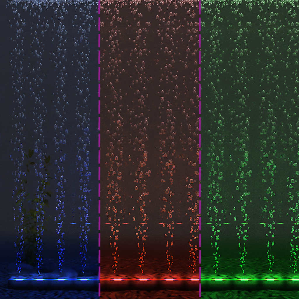 Akvarielampa med RGB LED och bubblor 71 cm