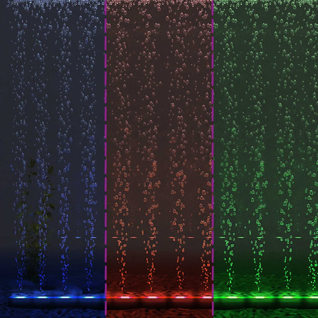 Akvarielampa med RGB LED och bubblor 94 cm