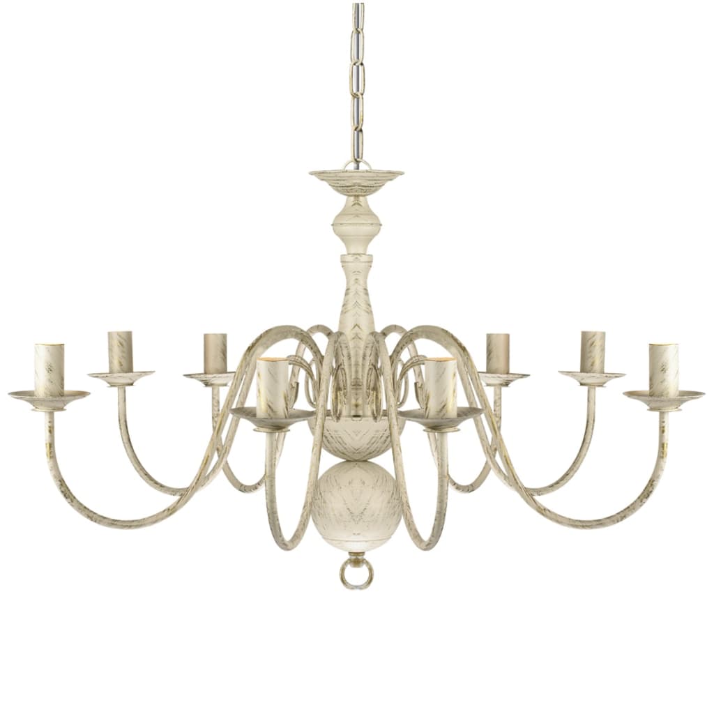 Kristallkrona antikvit metall 8 x E14 socklar