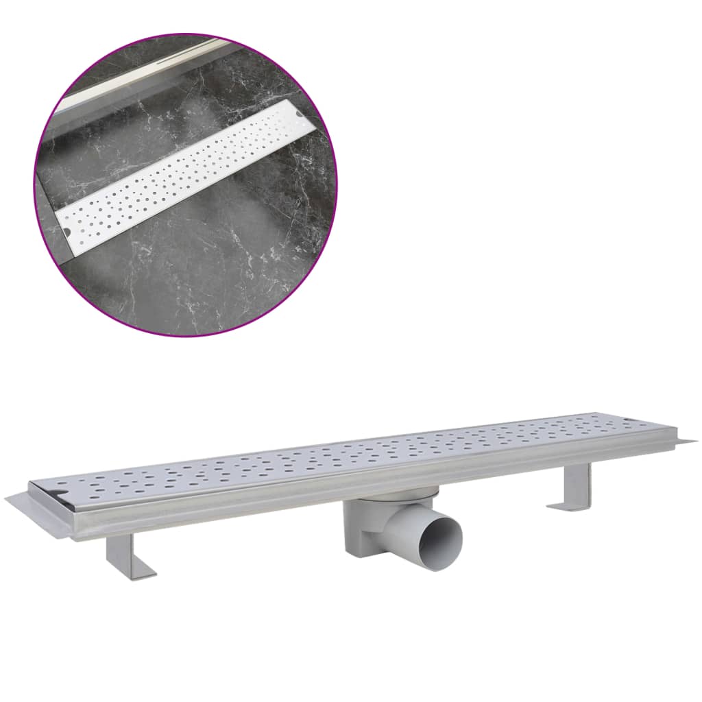 Avlång golvbrunn bubblig 630x140 mm rostfritt stål