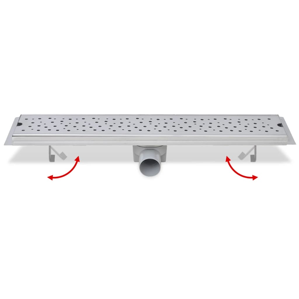 Avlång golvbrunn bubblig 630x140 mm rostfritt stål