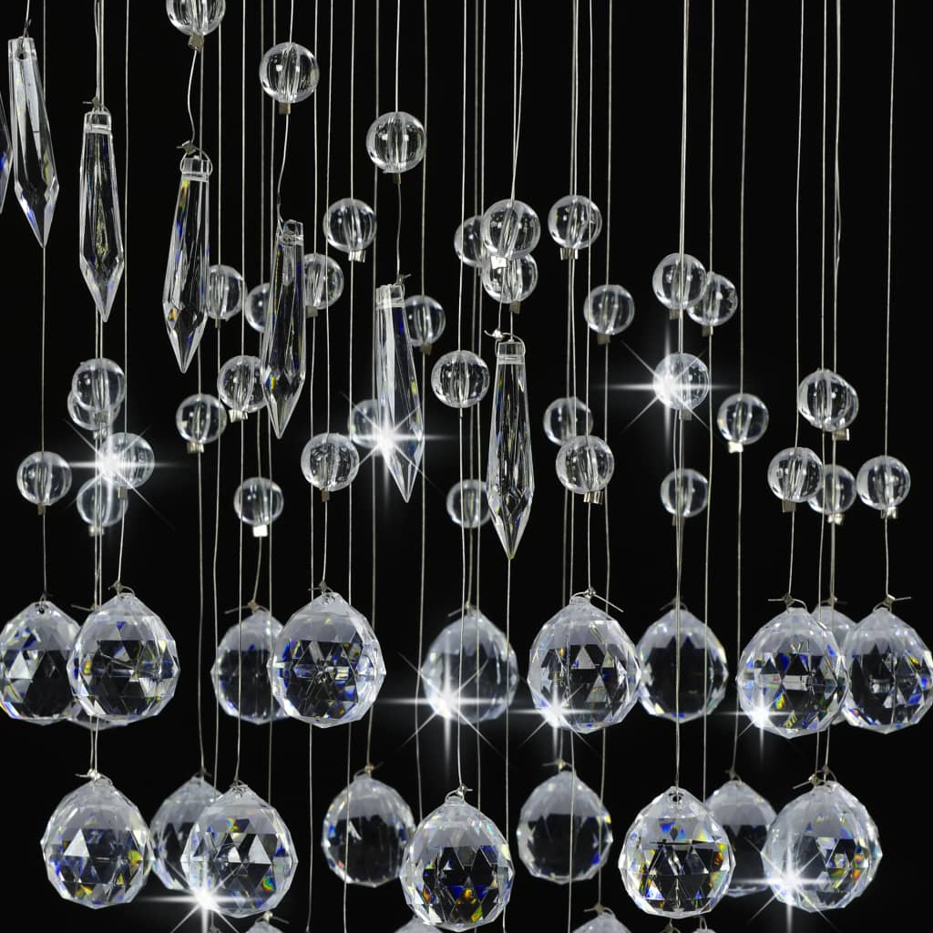 Taklampa med kristallpärlor silver spiral G9