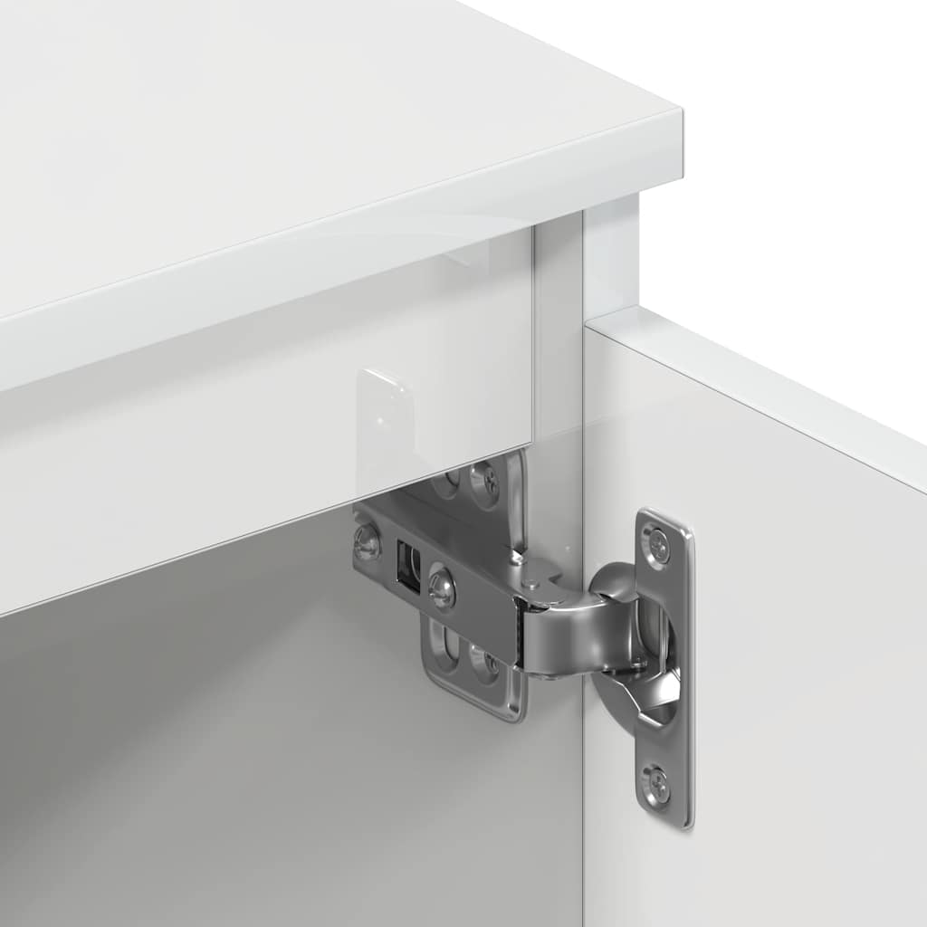 TV-bänk vit högglans 140x40x35,5 cm konstruerat trä