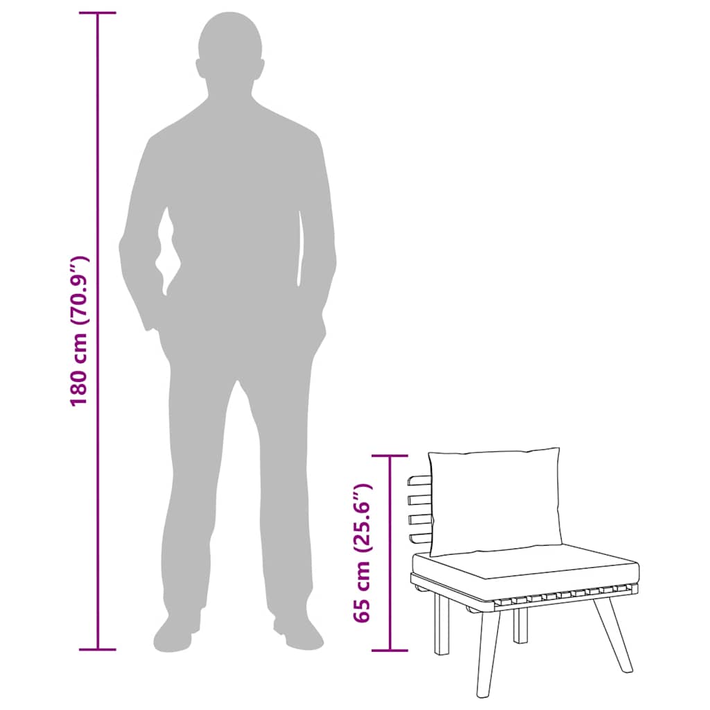 Trädgårdsstol med dynor massivt akaciaträ