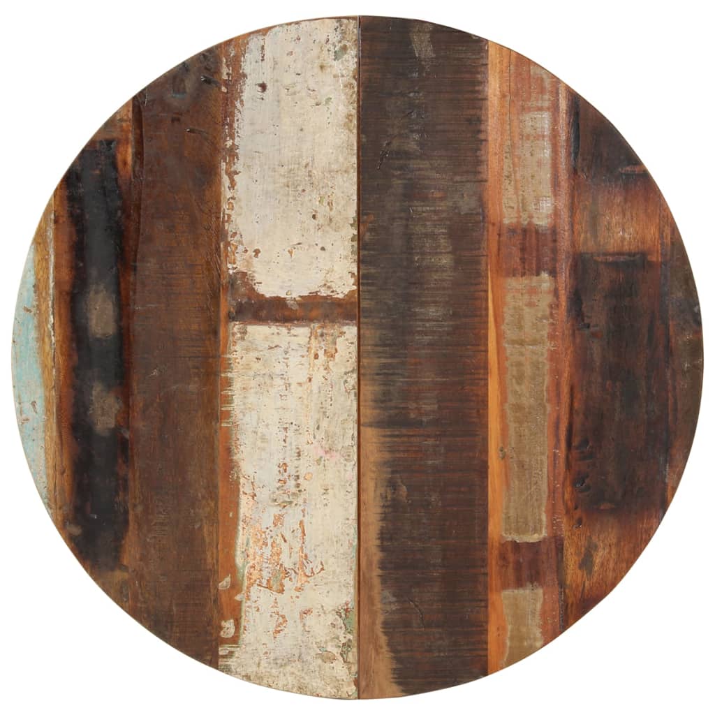 Rund bordsskiva 70 cm 15-16 mm massivt återvunnet trä