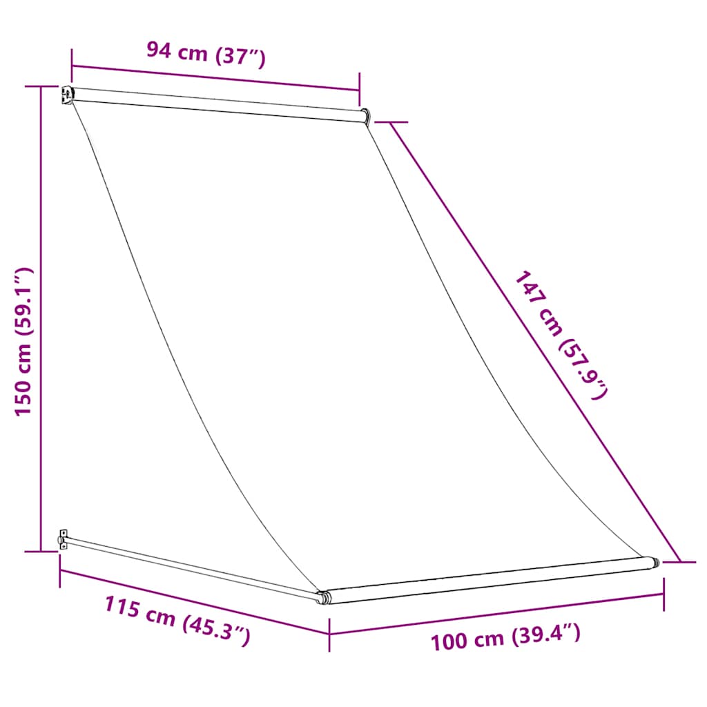 Markis 100x150 cm antracit