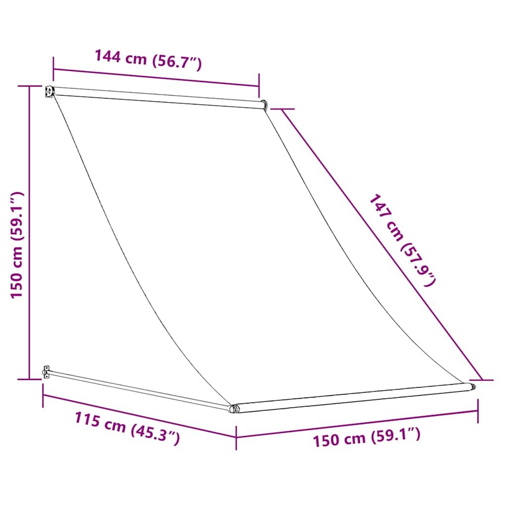 Markis 150x150 cm orange och brun