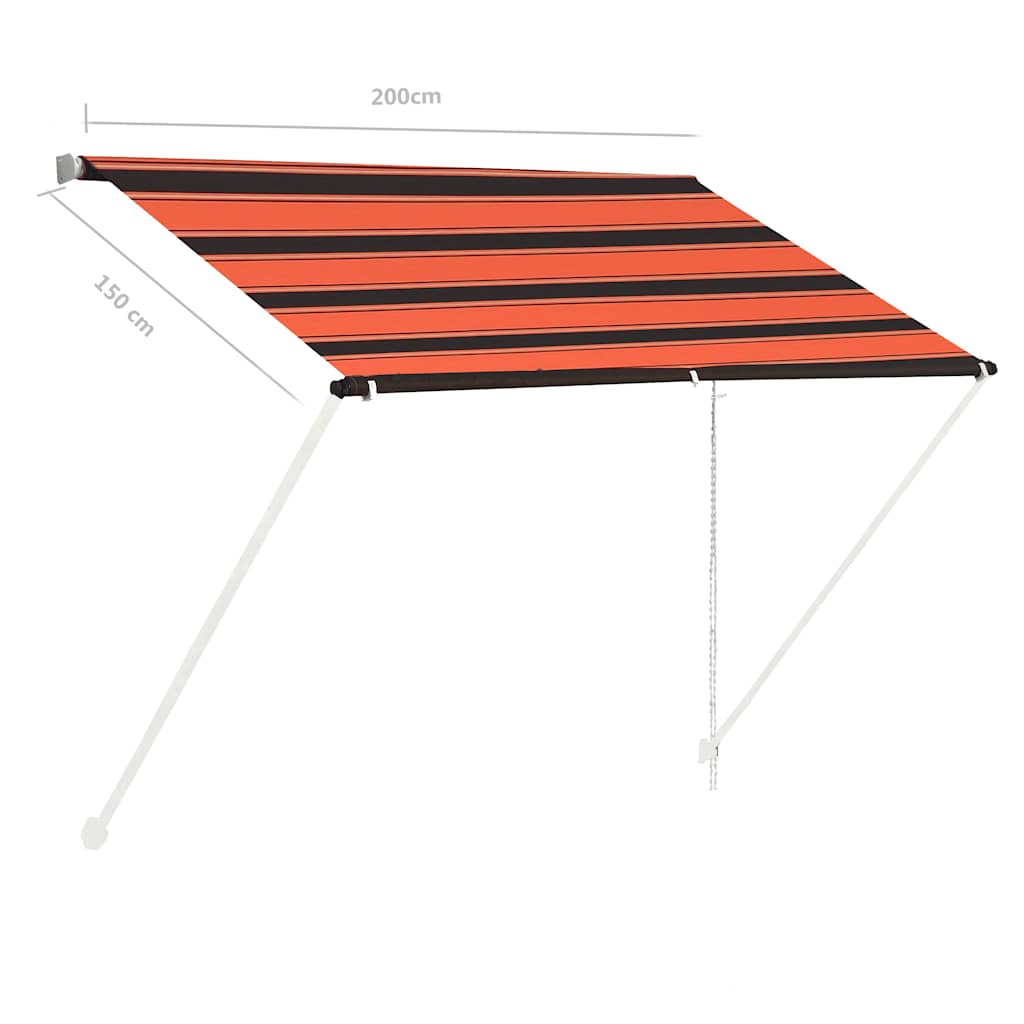 Markis 200x150 cm orange och brun