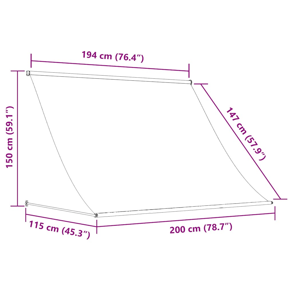 Markis 200x150 cm orange och brun