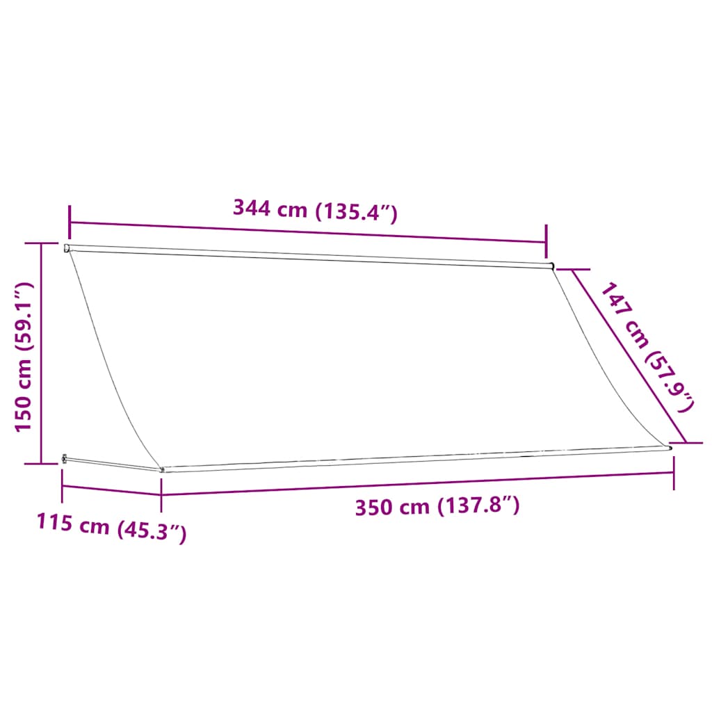 Markis 350x150 cm orange och brun