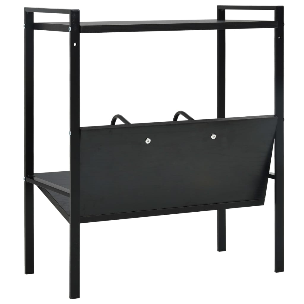 Bokhylla 2 hyllplan svart 52x28x59 cm konstruerat trä