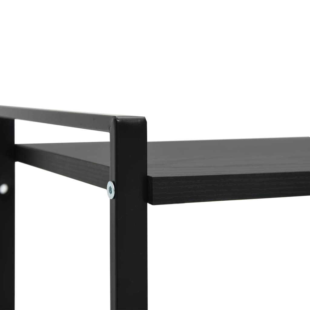 Bokhylla 2 hyllplan svart 52x28x59 cm konstruerat trä