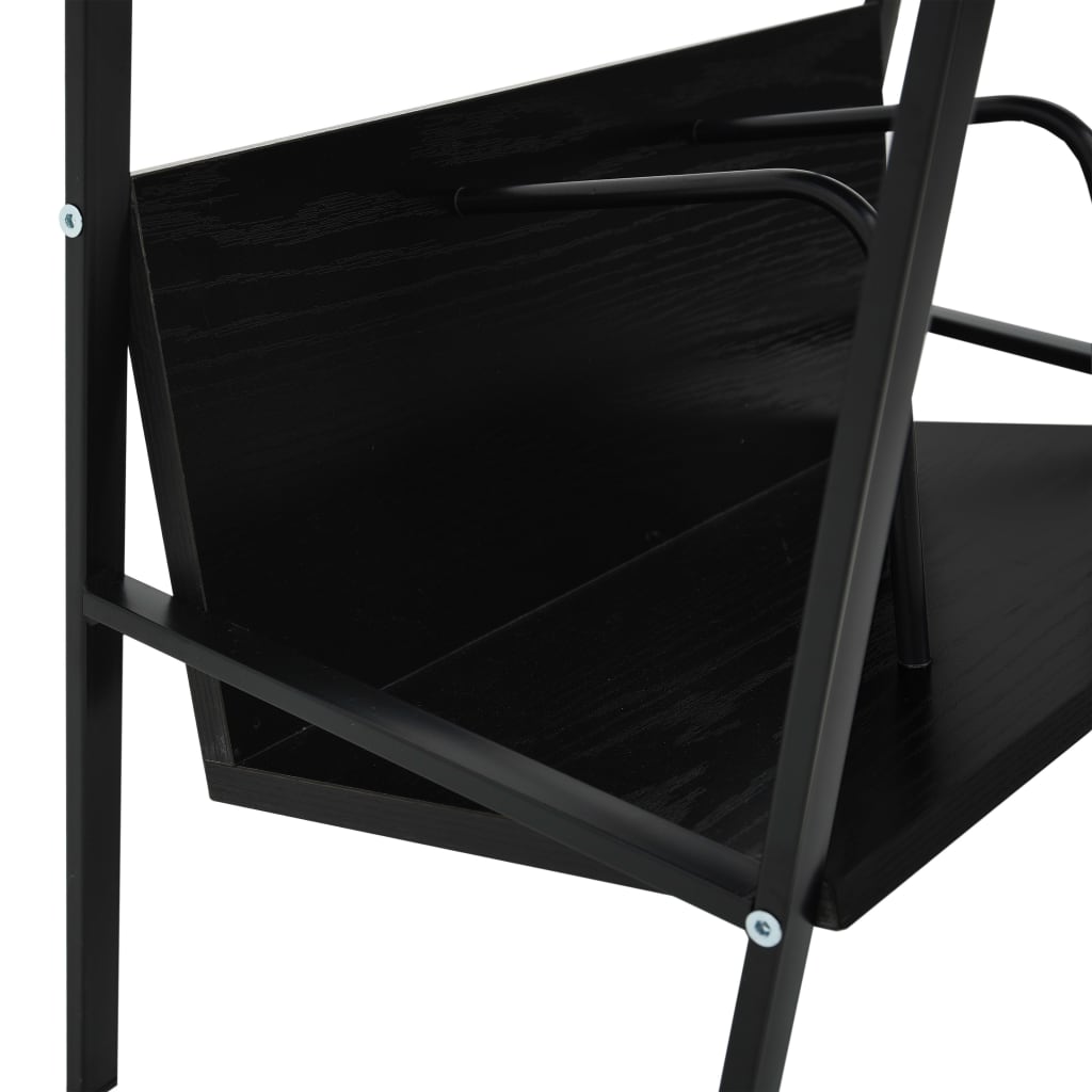 Bokhylla 2 hyllplan svart 52x28x59 cm konstruerat trä