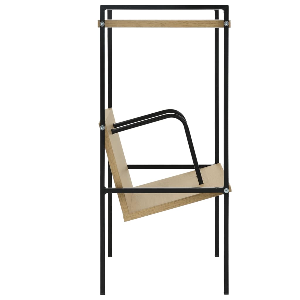 Bokhylla 2 hyllplan svart och ek 52x28x59 cm konstruerat trä