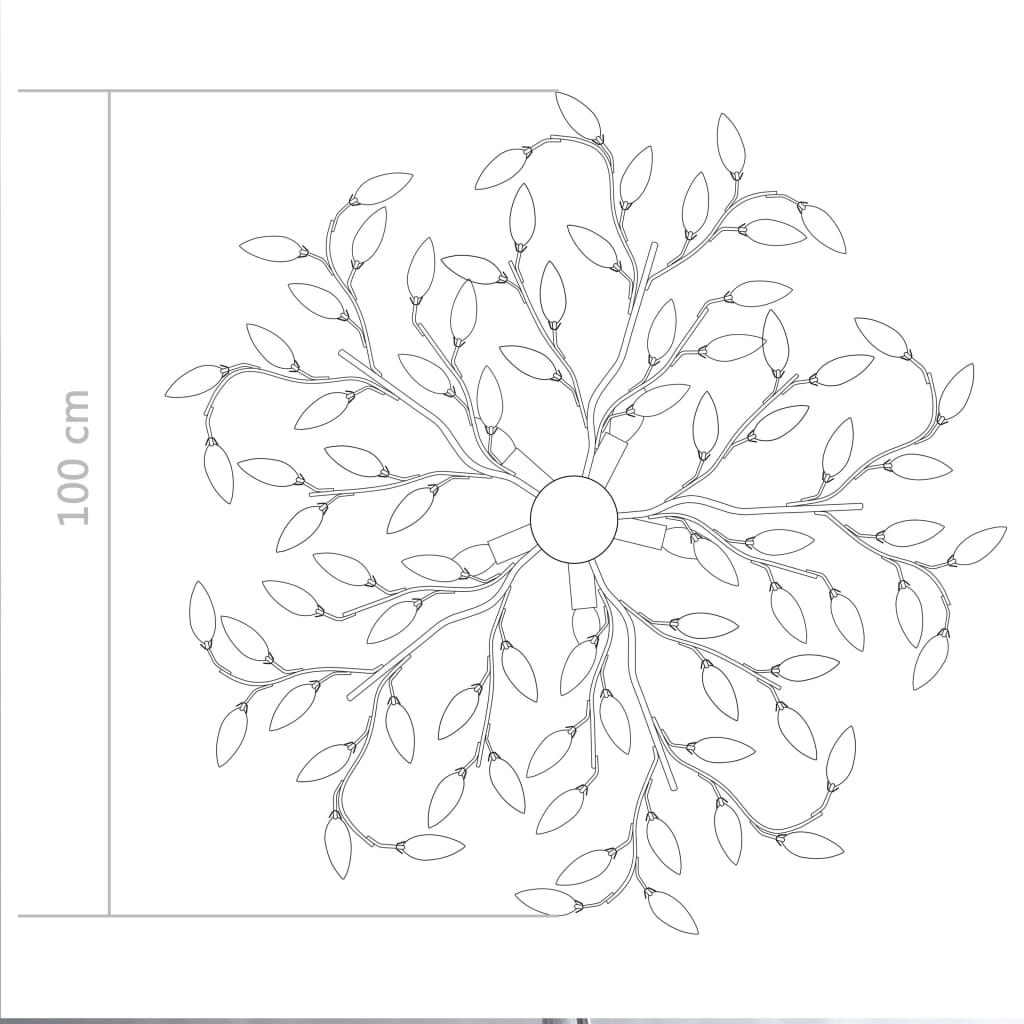 Taklampa med akrylblad för 5 E14-lampor grön