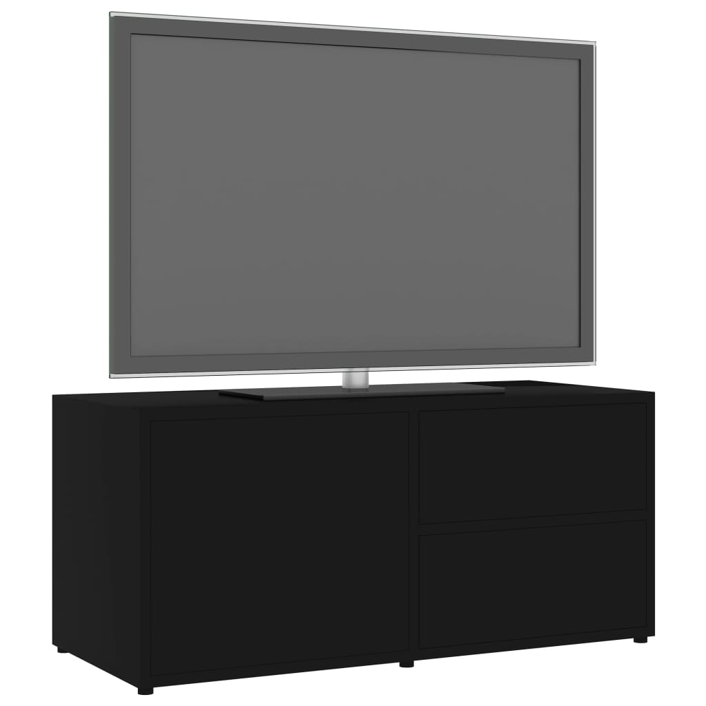 Tv-bänk svart 80x34x36 cm konstruerat trä