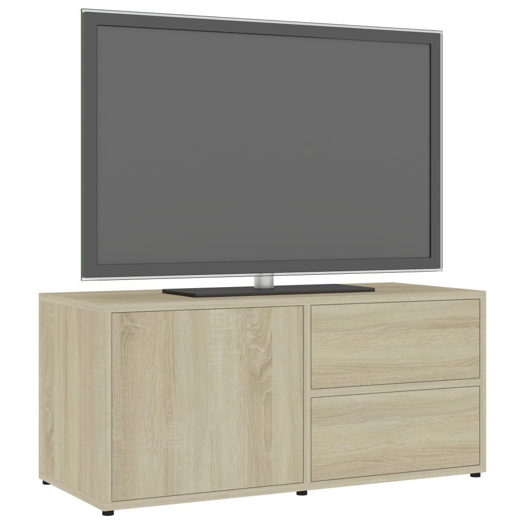 Tv-bänk sonoma-ek 80x34x36 cm konstruerat trä