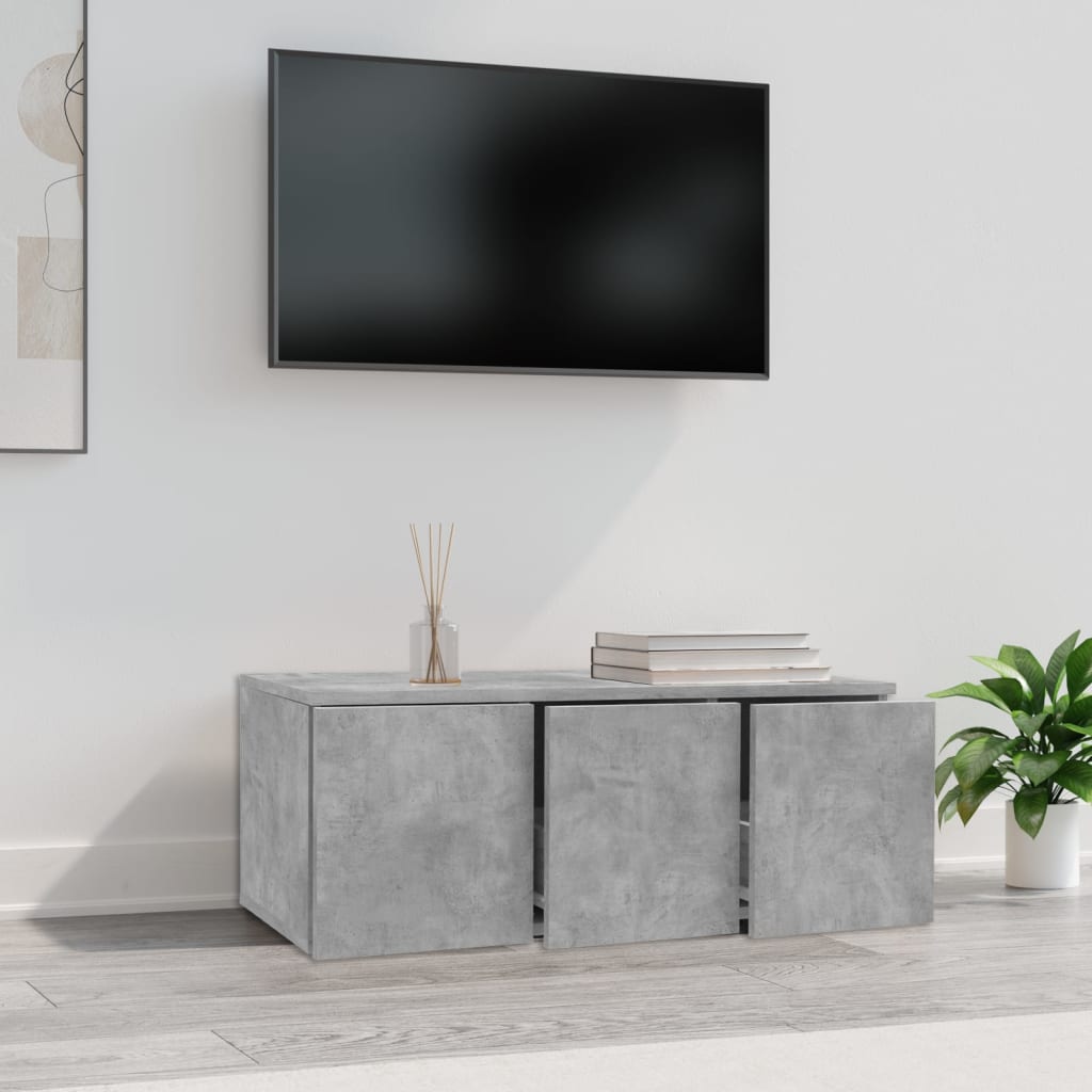Tv-bänk betonggrå 80x34x30 cm konstruerat trä