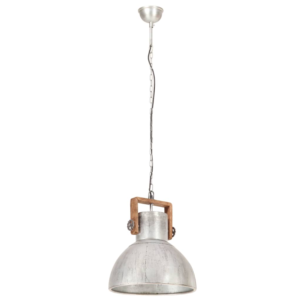 Hänglampa industriell vintage 25 W silver rund 40 cm E27