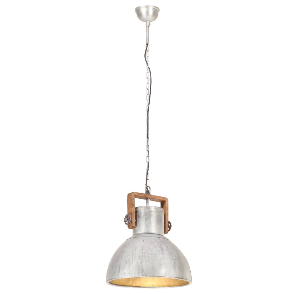 Hänglampa industriell vintage 25 W silver rund 40 cm E27