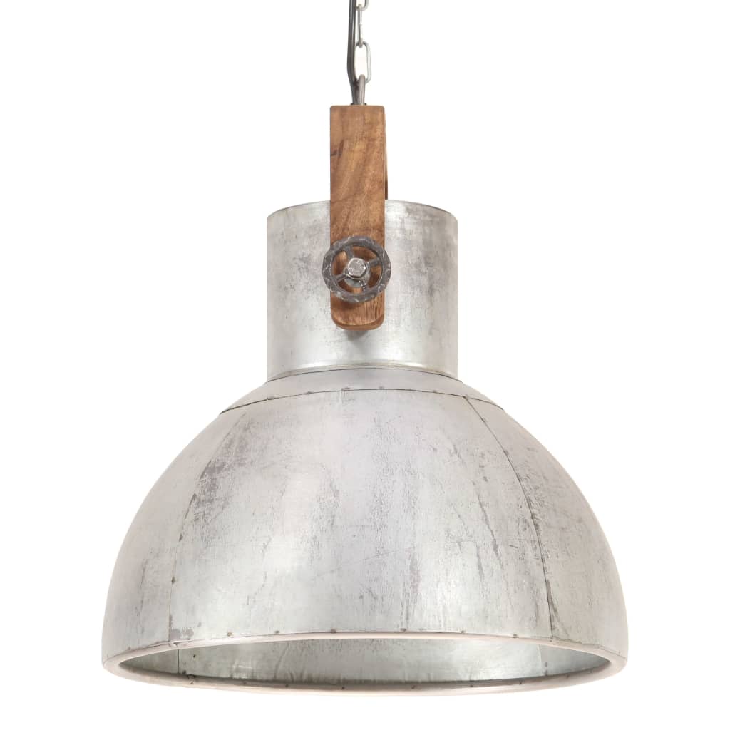 Hänglampa industriell vintage 25 W silver rund 40 cm E27