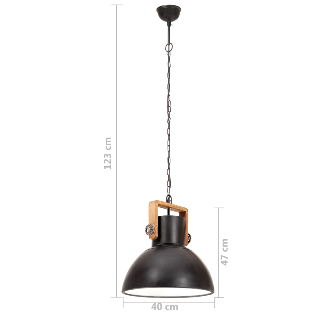 Hänglampa industriell 25 W svart rund 40 cm E27