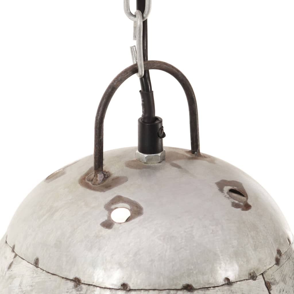 Hänglampa industriell 25 W silver rund 32 cm E27