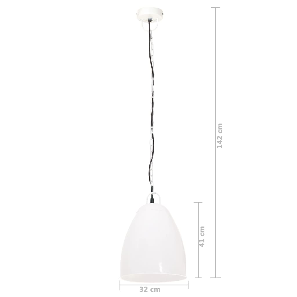 Hänglampa industriell 25 W vit rund 32 cm E27