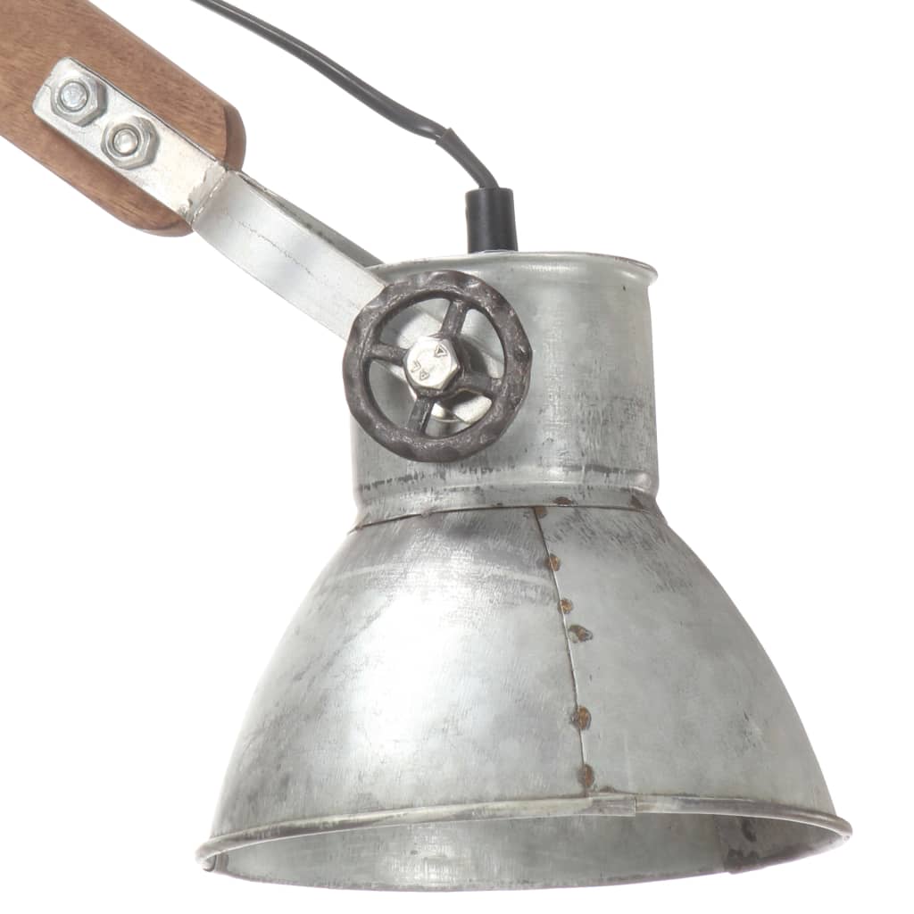 Vägglampa industriell stil silver rund E27