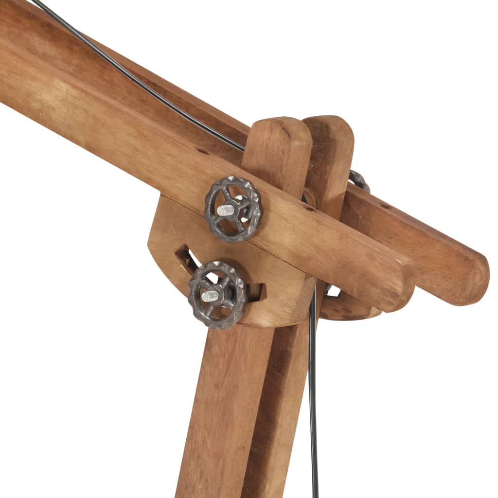 Golvlampa silver massivt mangoträ E27