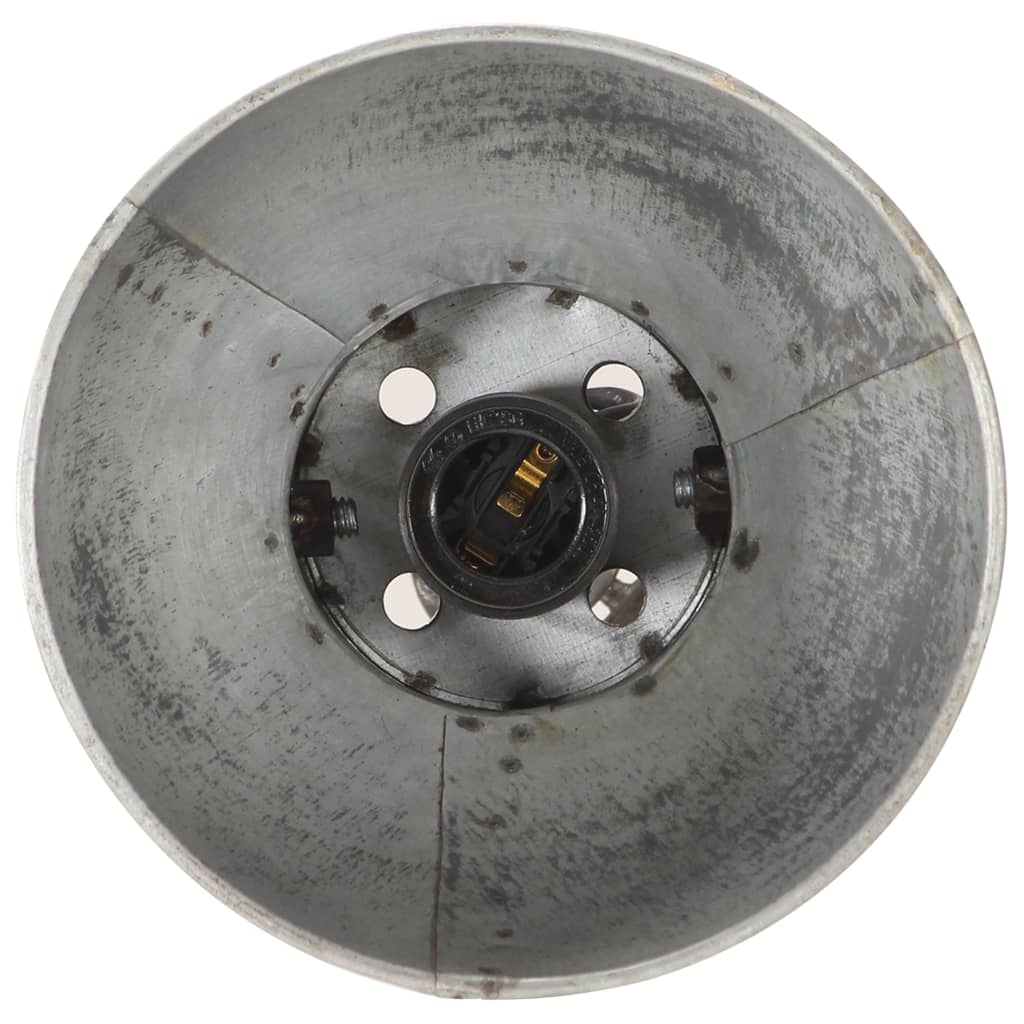 Golvlampa med 2 lampskärmar silver E27 gjutjärn