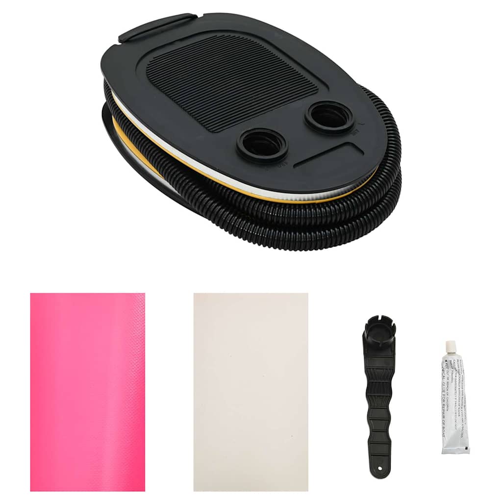 Uppblåsbar gymnastikrulle med pump 100x60 cm PVC rosa