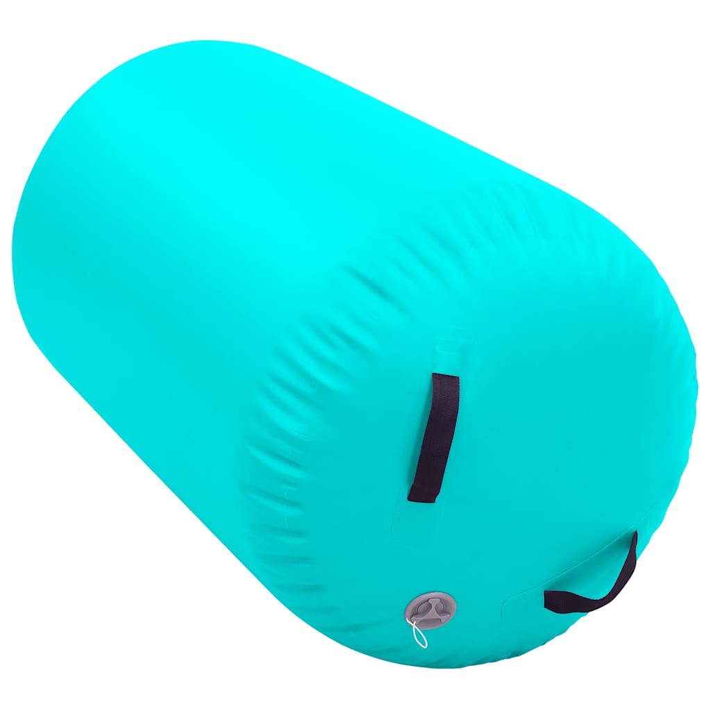 Uppblåsbar gymnastikrulle med pump 100x60 cm PVC grön