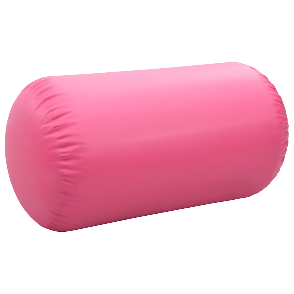 Uppblåsbar gymnastikrulle med pump 120x90 cm PVC rosa