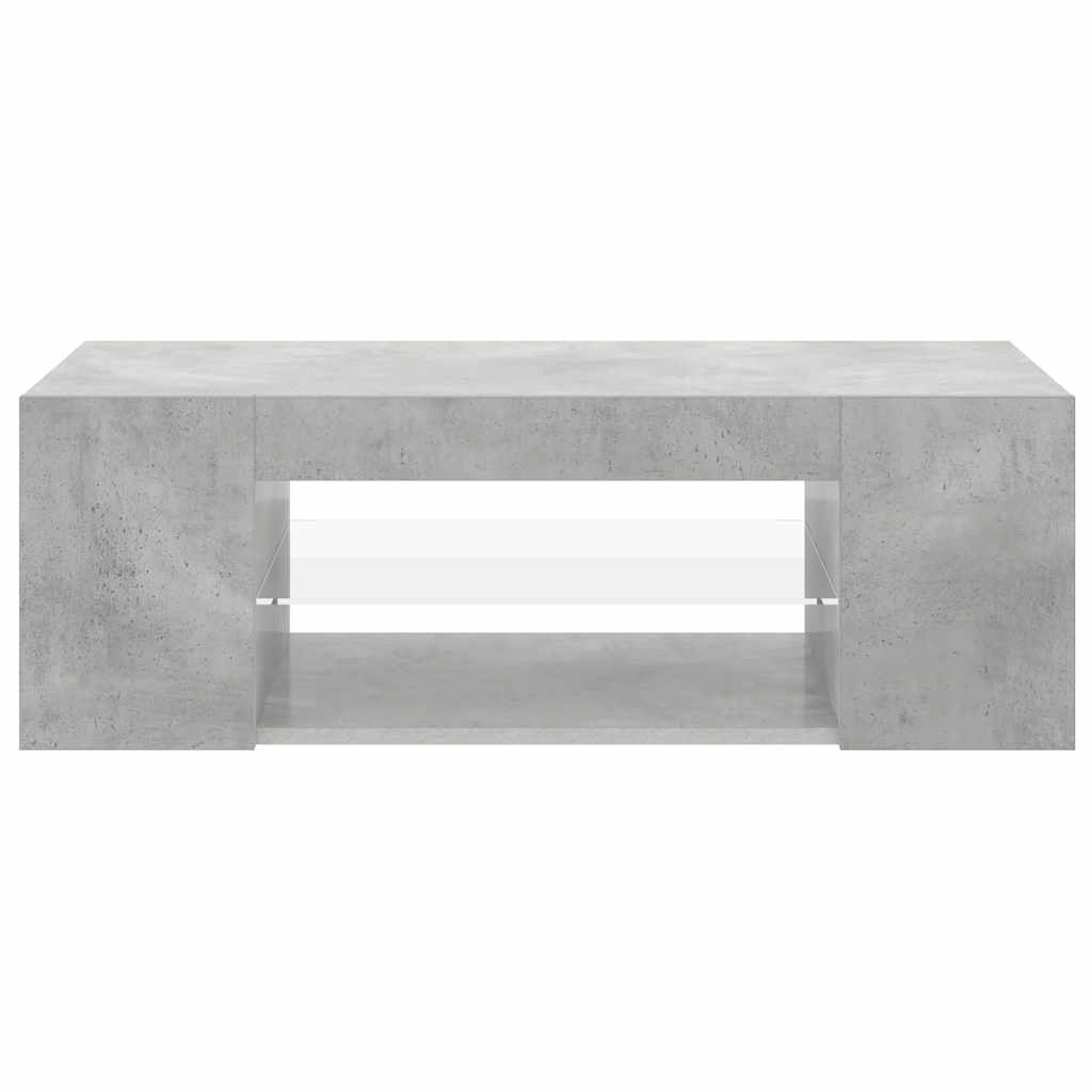 TV-bänk med LED-belysning betonggrå 90x39x30 cm