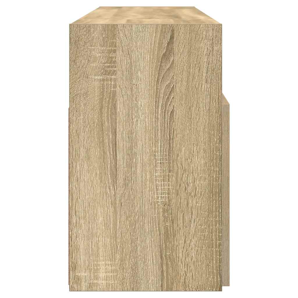 TV-bänk med LED-belysning sonoma-ek 120x30x50 cm