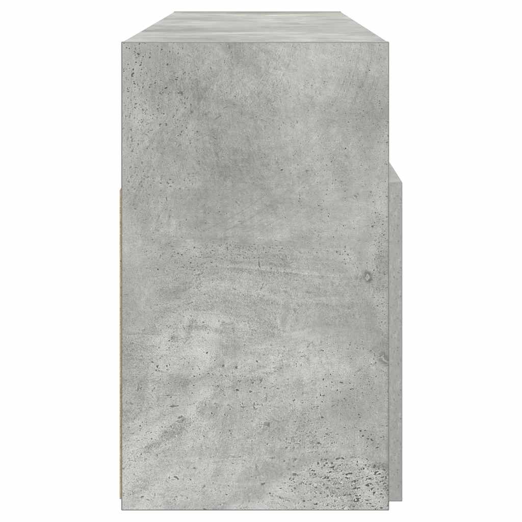 TV-bänk med LED-belysning betonggrå 120x30x50 cm