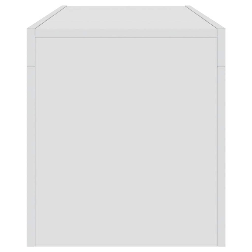 TV-bänk med LED-belysning vit högglans 120x35x40 cm