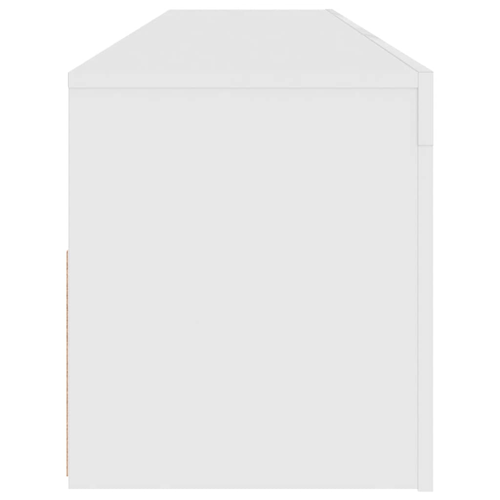 TV-bänk med LED-belysning vit 120x35x40 cm