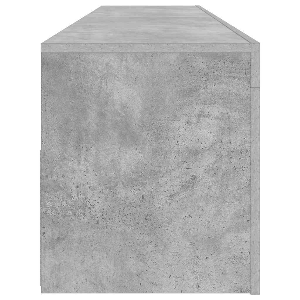 TV-bänk med LED-belysning betonggrå 120x35x40 cm