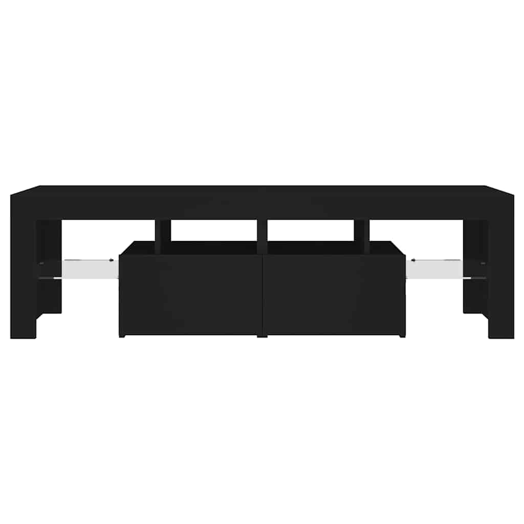 Tv-bänk med LED-belysning svart 140x36,5x40 cm