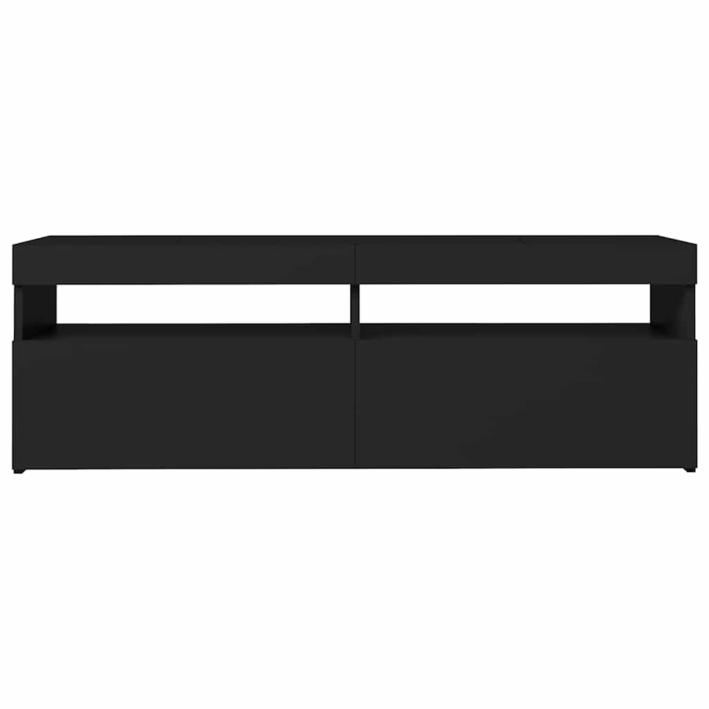 TV-bänk med LED-belysning svart 120x35x40 cm